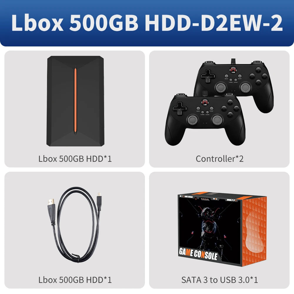 Launchbox 500GB Gaming Hard Drive for PS4 PS3 PS2 Wii Switch Gamecube PC 3760 Games