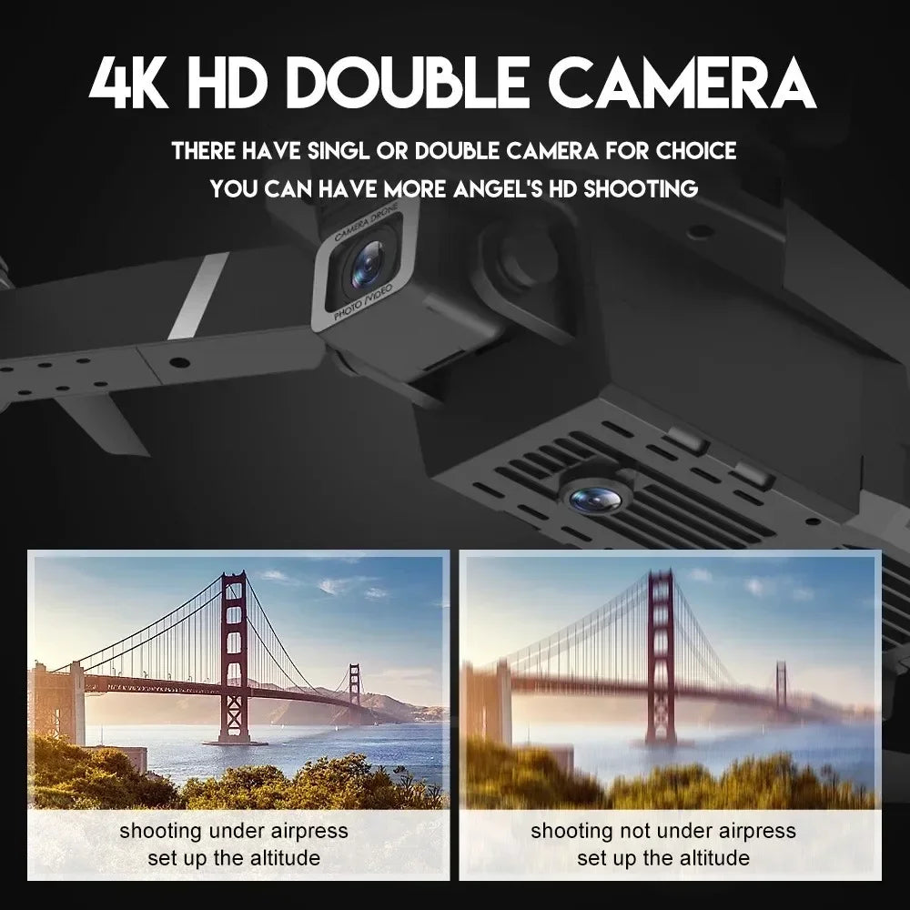 E88Pro 4K RC Drone with 3 Batteries Dual HD Camera Foldable WiFi FPV Height Hold