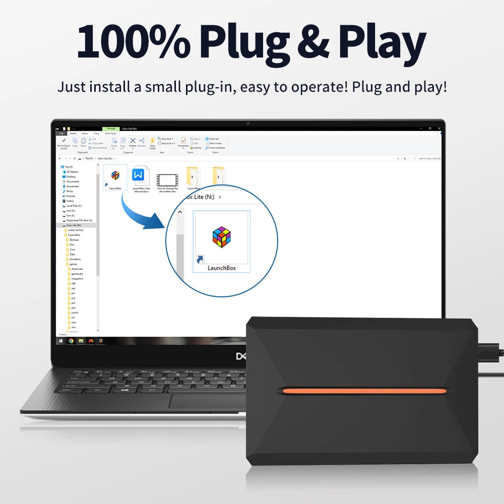 Launchbox 500GB Gaming Hard Drive for PS4 PS3 PS2 Wii Switch Gamecube PC 3760 Games