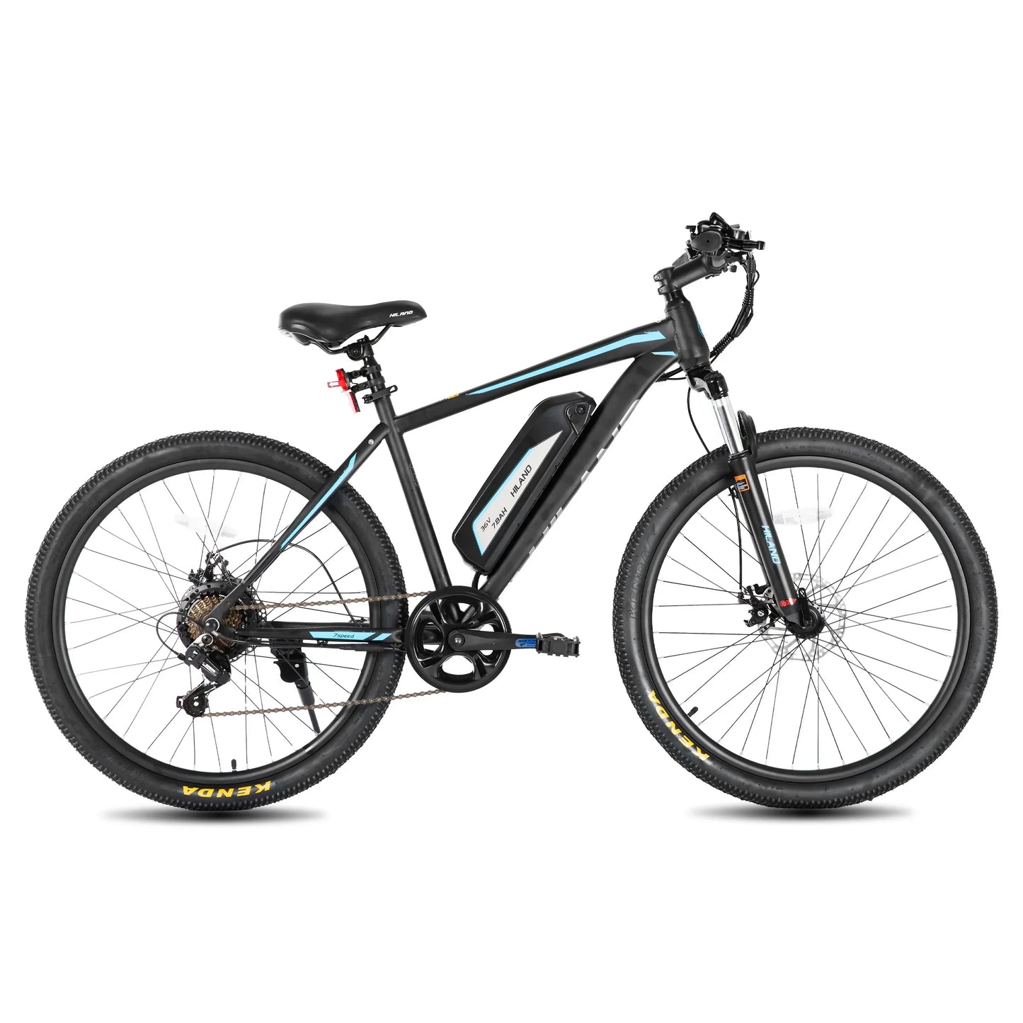 HILAND 26 Inch electric mountain bike with 500W motor and removable battery, carbon steel frame, 36V, 20MPH speed.