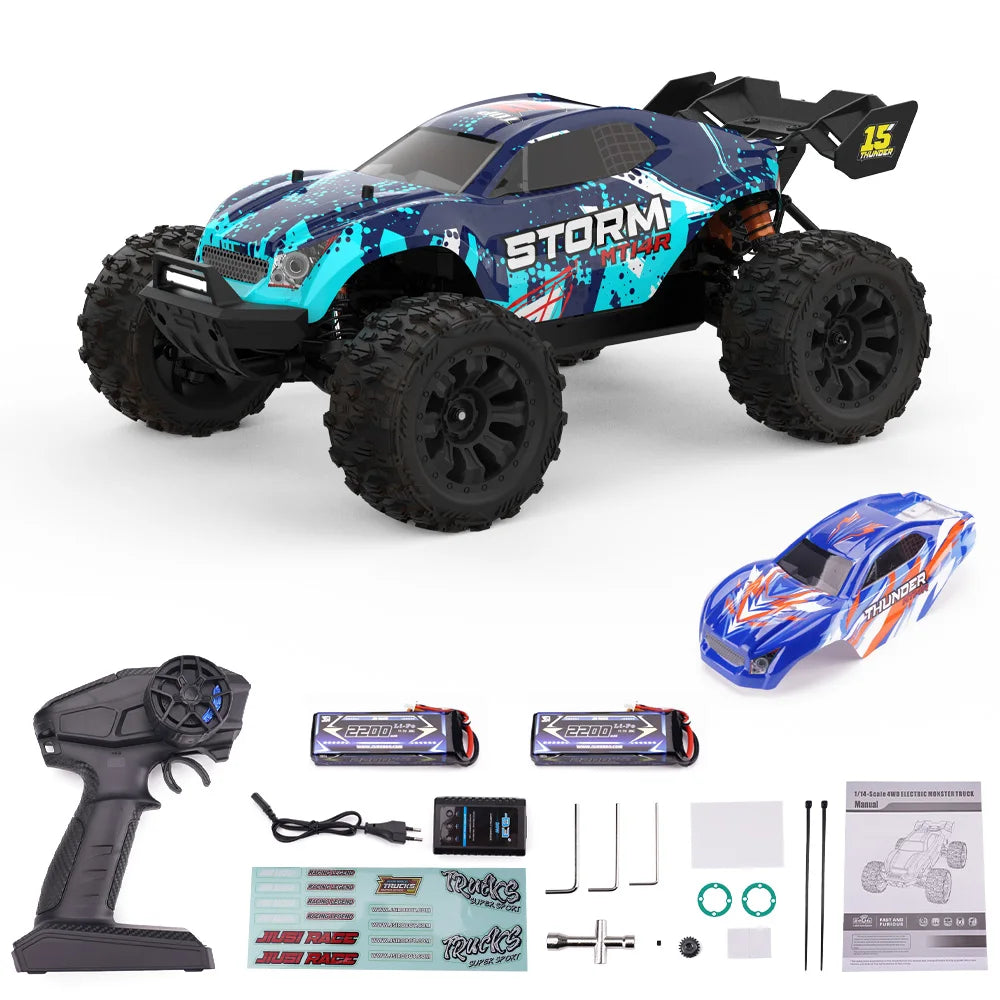 JIUSI MT14R 1/14 RC Racing Car 4WD 80km/h Brushless Motor 2.4G Remote Control 35C High Speed Off-road