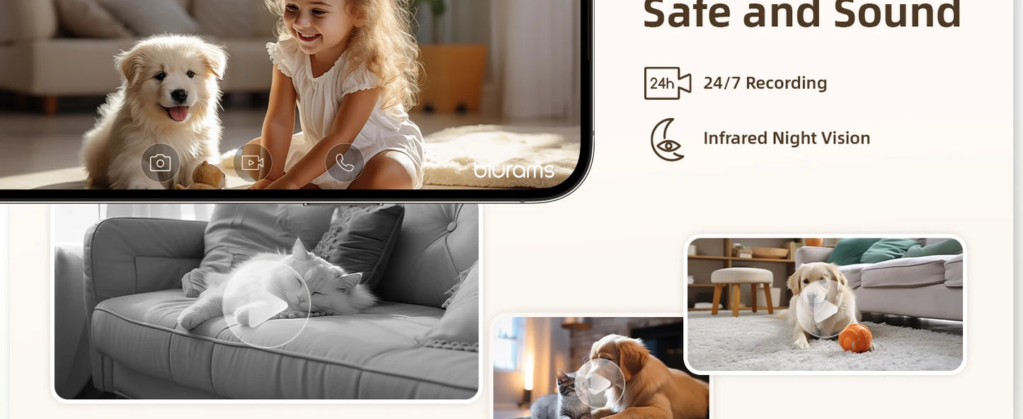 Blurams Baby Monitor 2K HD Security Camera with Motion Detection Two Way Audio and Night Vision