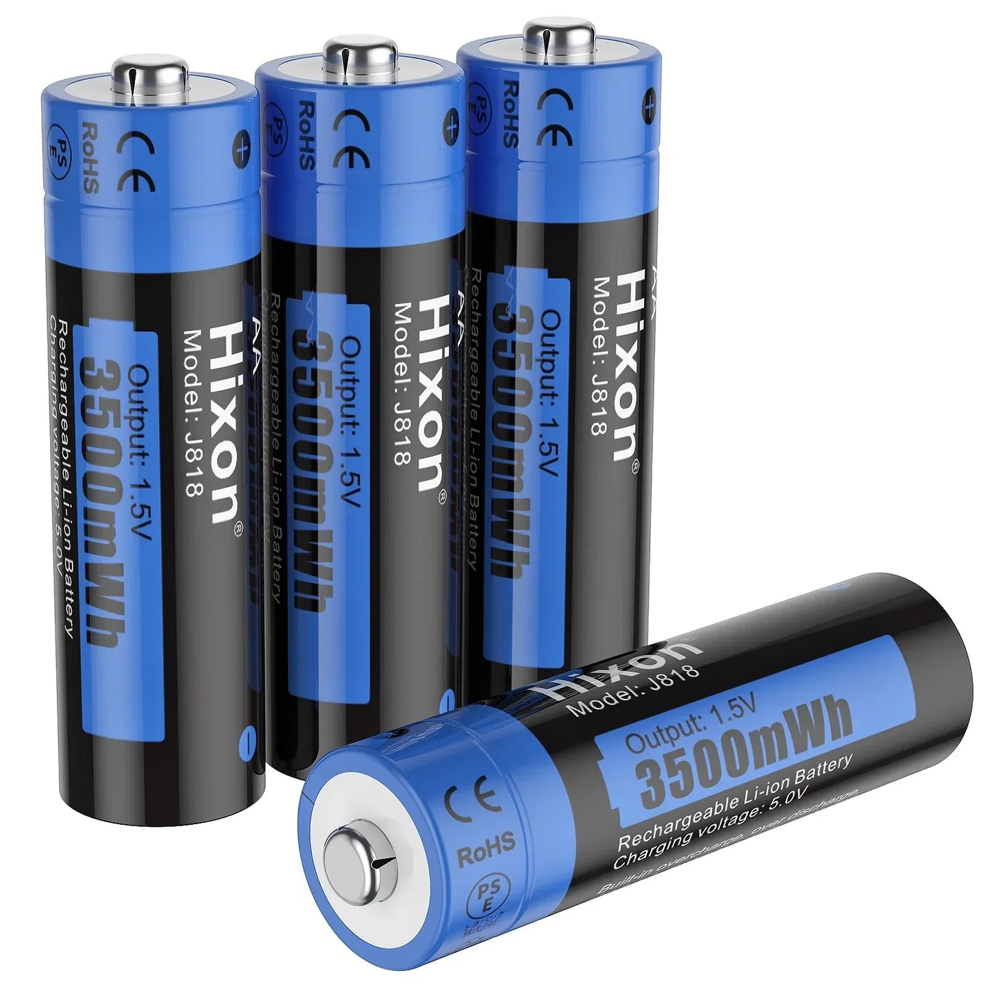 AA 3A 3500mWh 1.5V Li-ion rechargeable batteries for cameras and toys by Hixon.