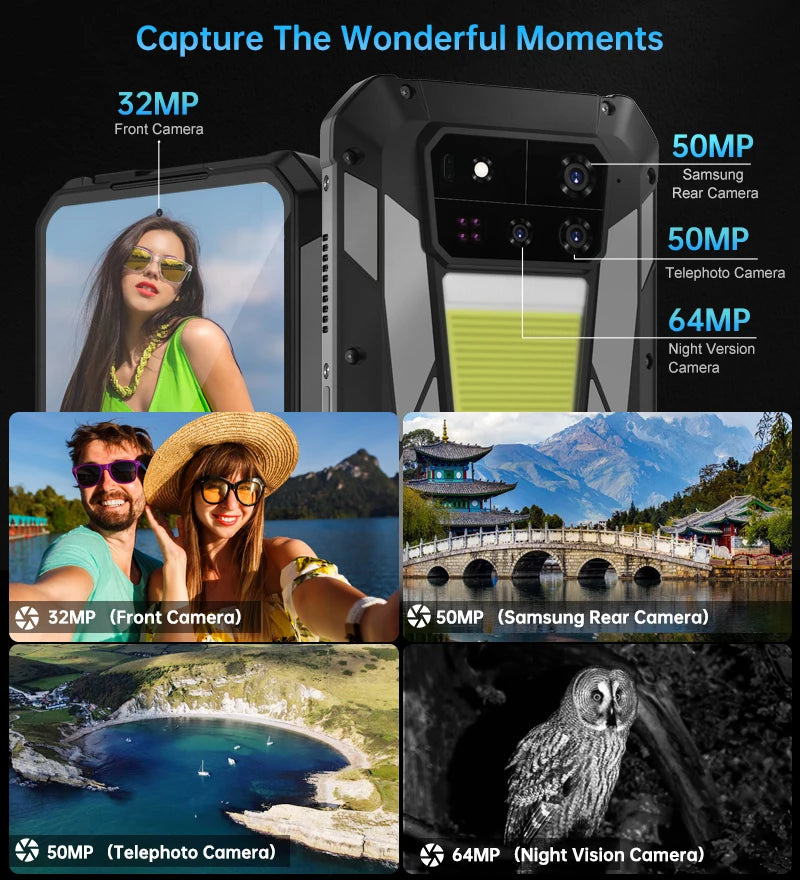 8849 Tank 4 Pro Unihertz 5G Rugged Smartphone with Built-In Projector 36GB RAM 1TB Storage Android 14 AMOLED 120Hz