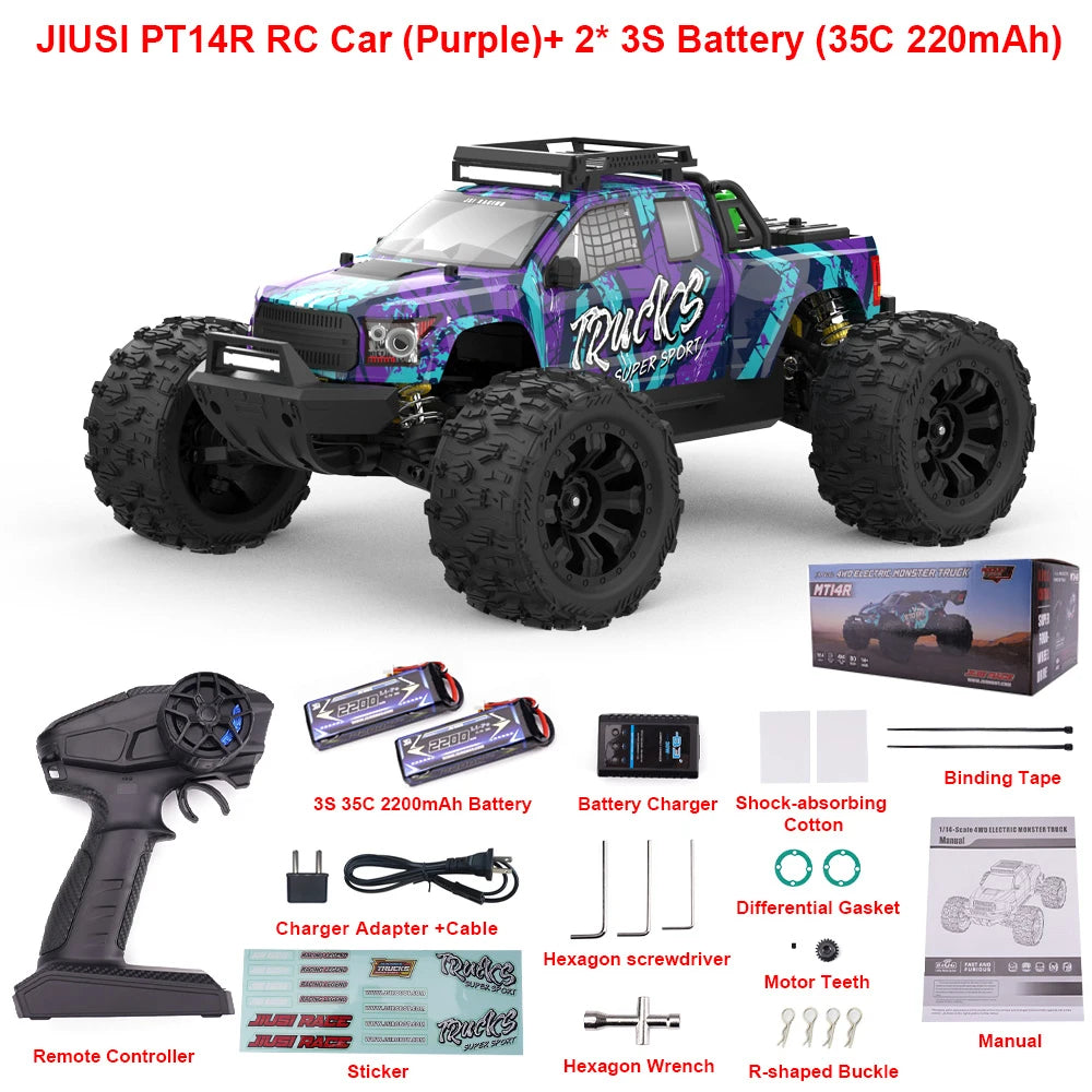 JIUSI PT14R MT14R 114 4WD RC Car 80kmh Brushless Off Road Truck