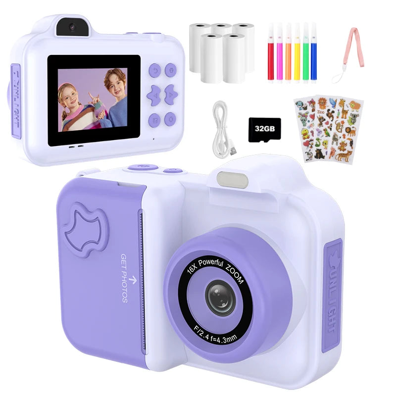 Kids Instant Print Camera Mini Digital Photo & Video Recorder