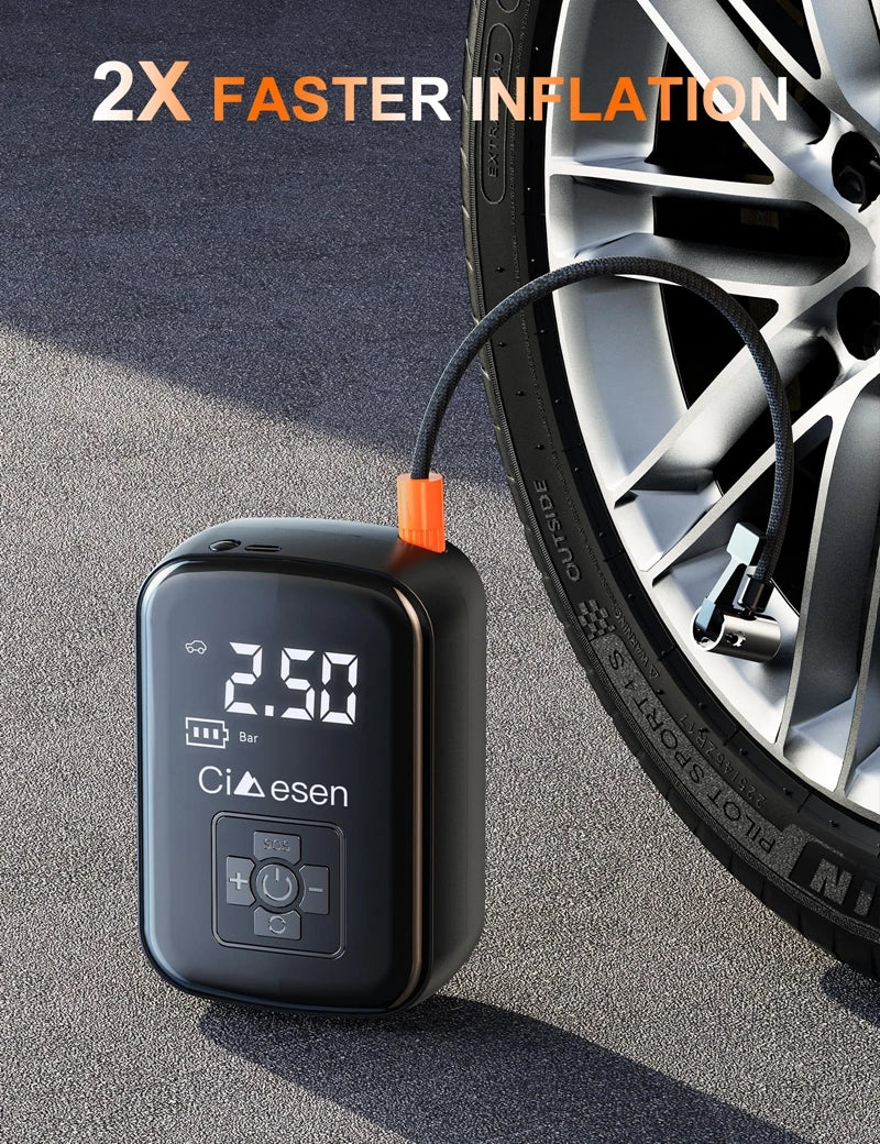 Portable Wireless Air Pump 150PSI Electric Tire Inflator for Car Bicycle Motorcycle