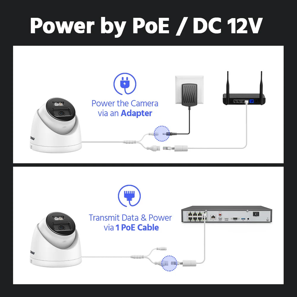 ANNKE 12MP Outdoor PoE Security Camera Smart Dual Light Color Night Vision Built-in Mic IP67