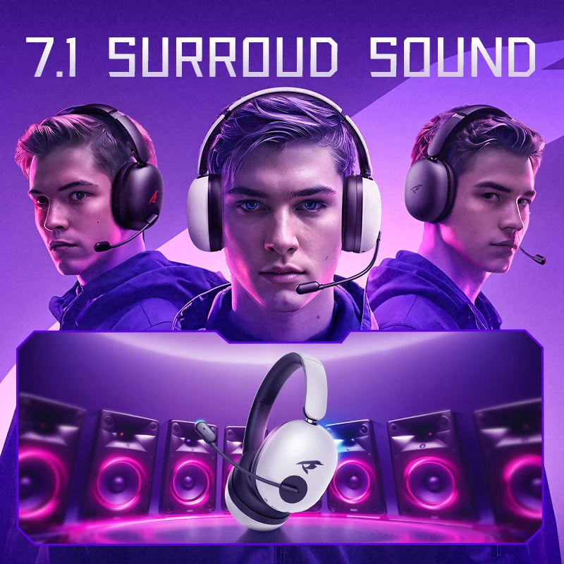 Picun UG-10A Wireless Gaming Headset 2.4G Bluetooth 6.0 Wired 56dB Mic 40mm Drivers Over Ear