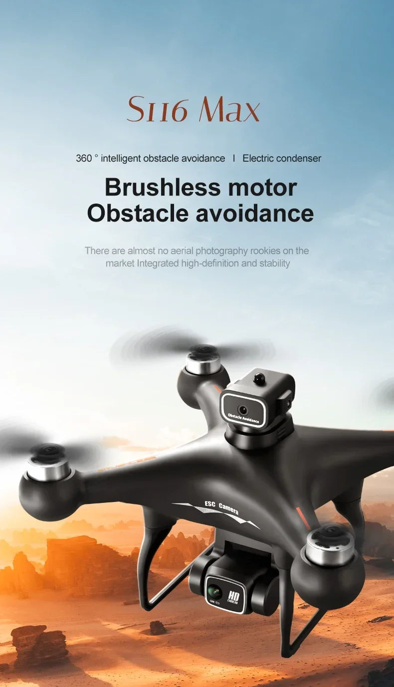 S116 MAX 8K Drone with 3 Batteries Dual Camera Optical Flow Obstacle Avoidance