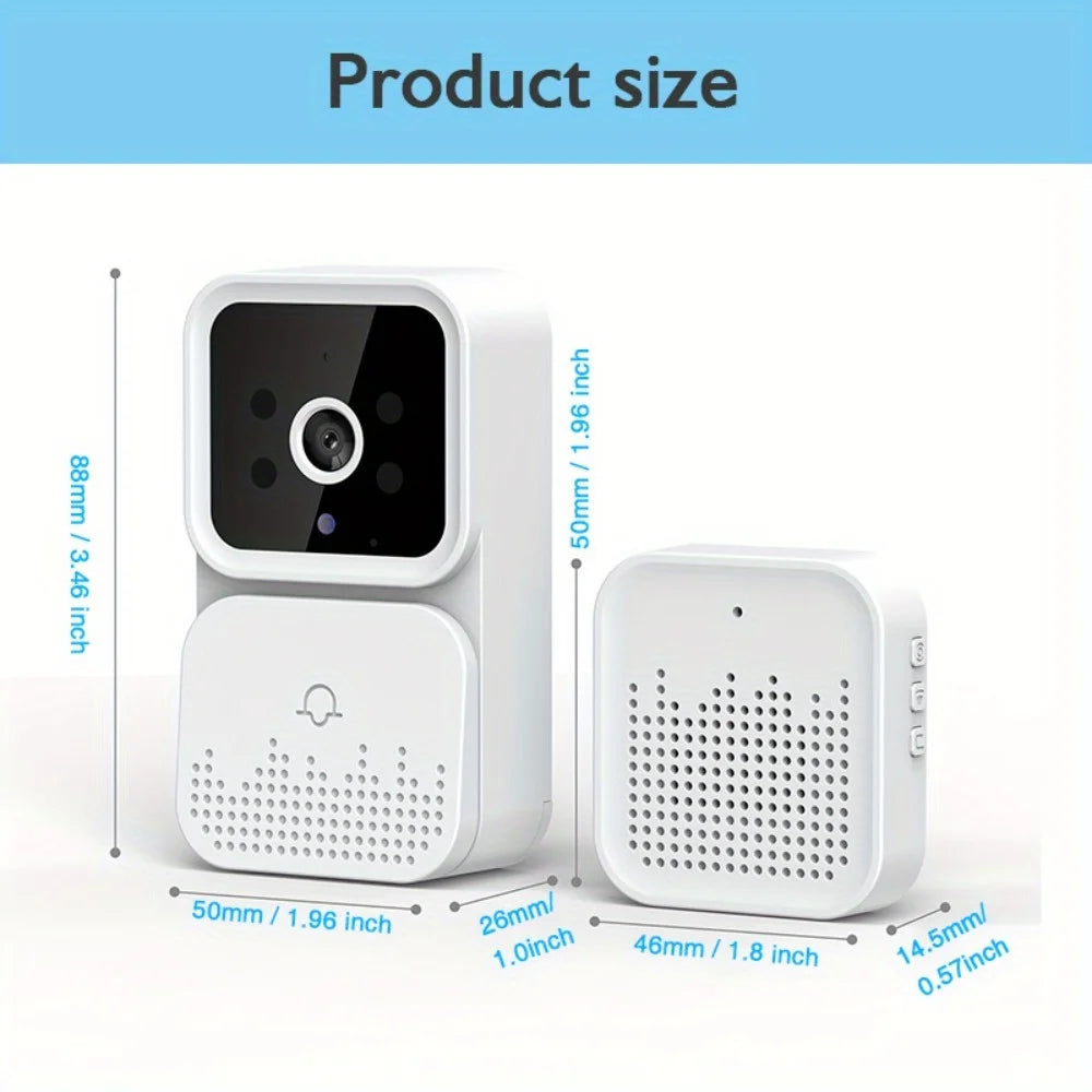 Wireless Smart Video Doorbell with 2.4G WiFi Two Way Audio Night Vision and SD Card or Cloud Storage