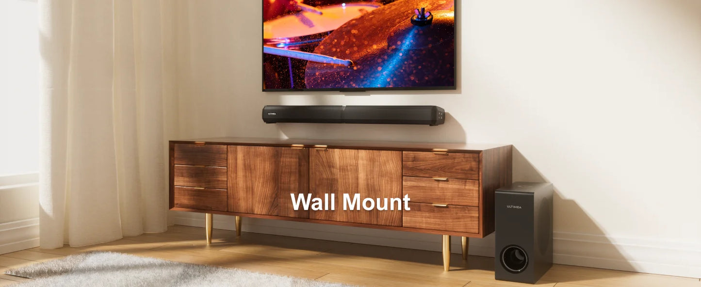 ULTIMEA 200W 4.1ch Detachable Bluetooth 5.3 Soundbar with Subwoofer for Smart TV and Home Theater