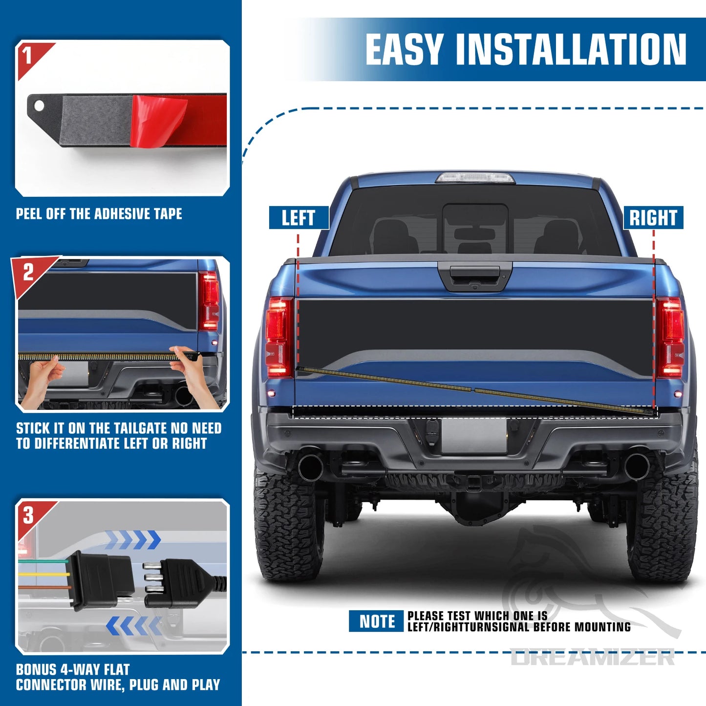 60 Inch LED Tailgate Light Bar Brake Turn Signal Strip