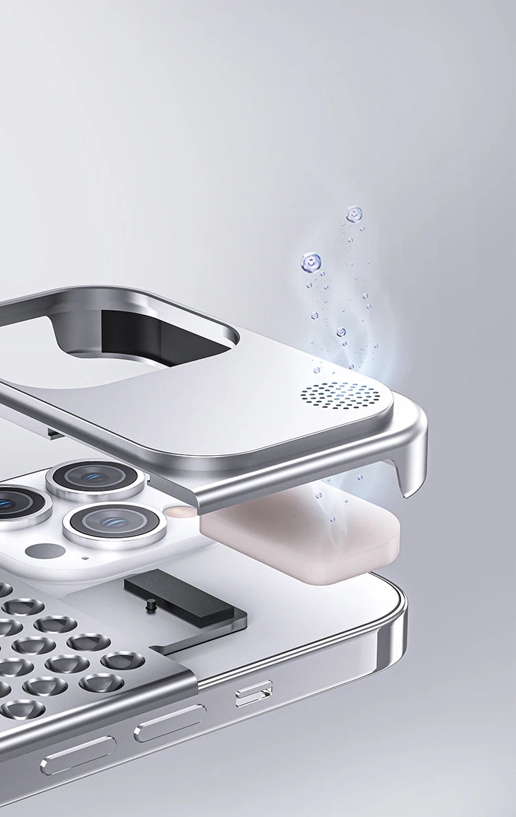 Aluminum Cooling Metal Case for iPhone with Aromatherapy and Shockproof Design