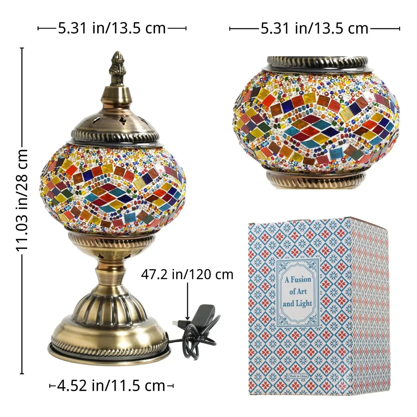 Bohemian Turkish Mosaic Table Lamp Vintage Night Light