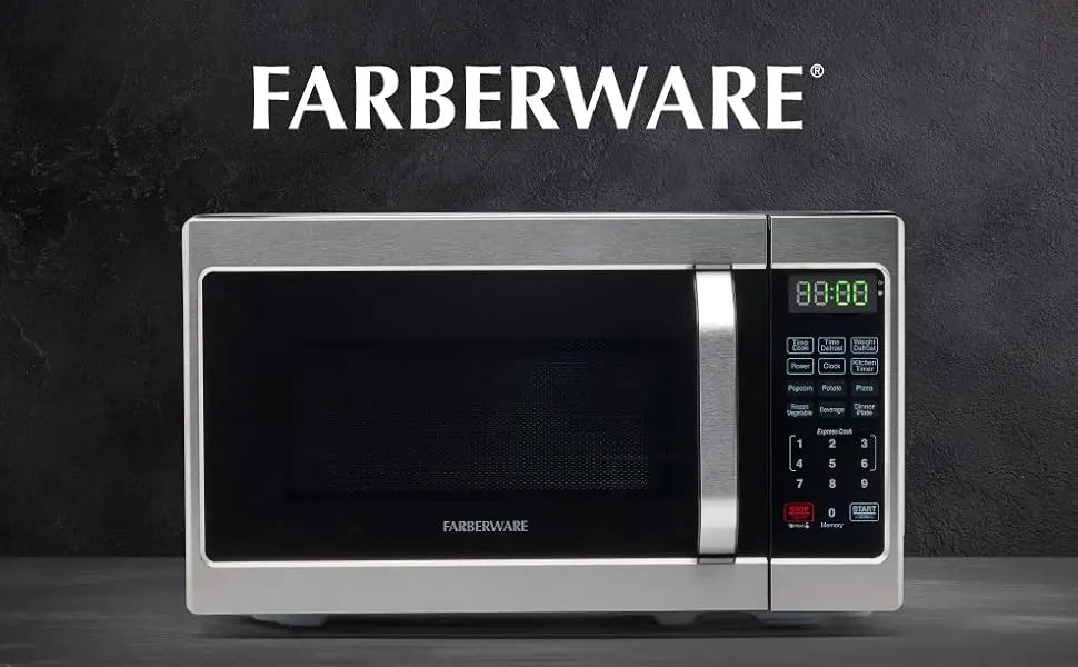 Farberware 0.7 Cu Ft Countertop Microwave 700W with LED Lighting and Child Lock