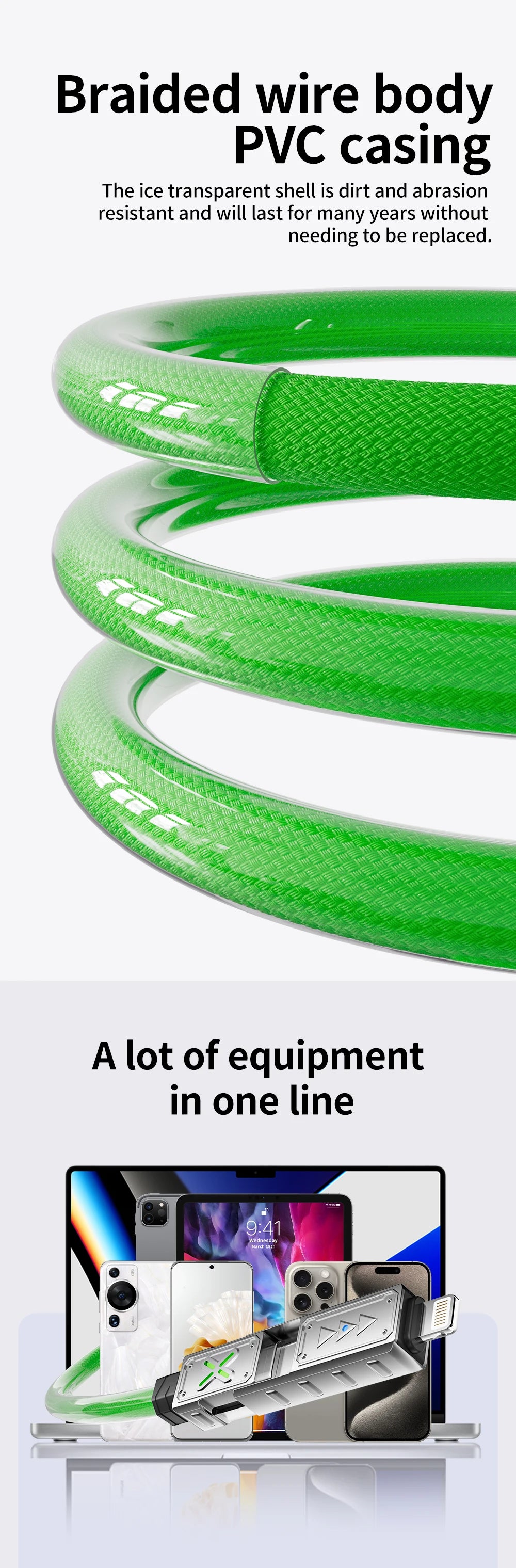 240W 4 in 1 Super Fast Charging Cable USB C to Type C Zinc Alloy for iPhone Samsung Xiaomi Multi Port Charger