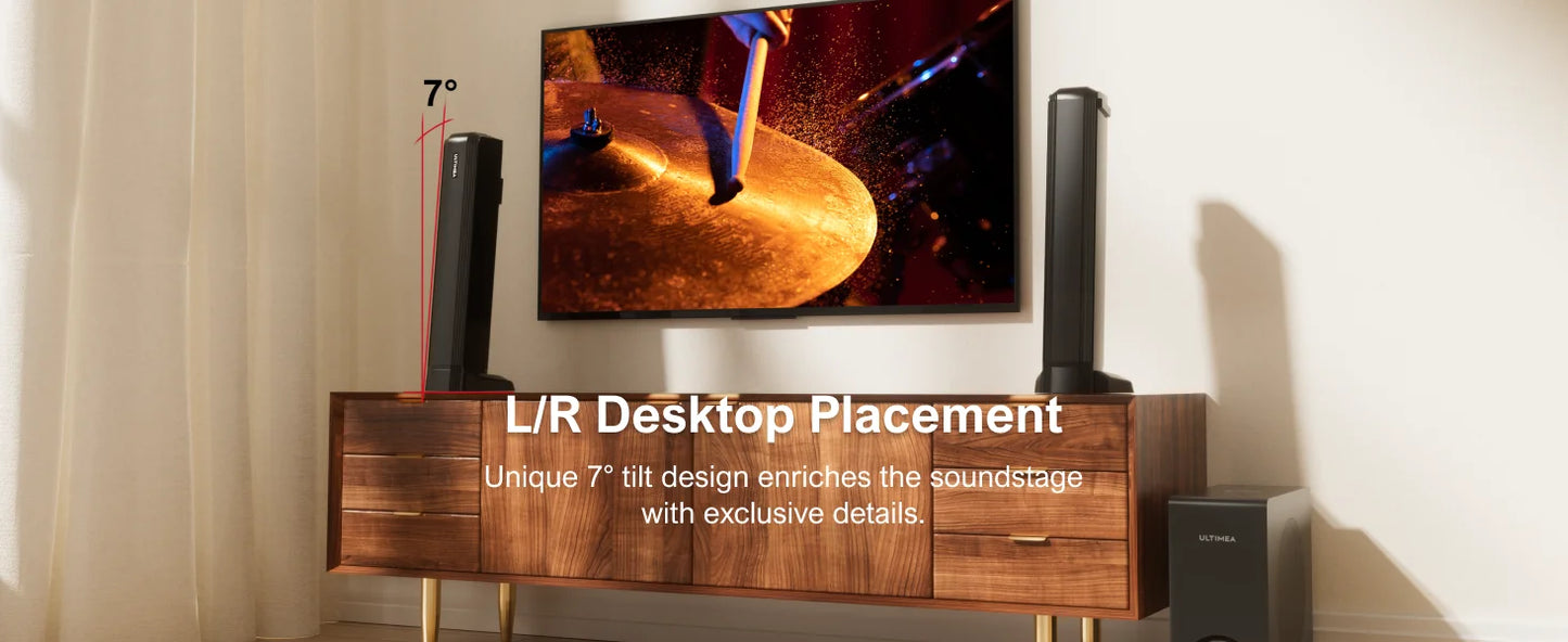 ULTIMEA 200W 4.1ch Detachable Bluetooth 5.3 Soundbar with Subwoofer for Smart TV and Home Theater