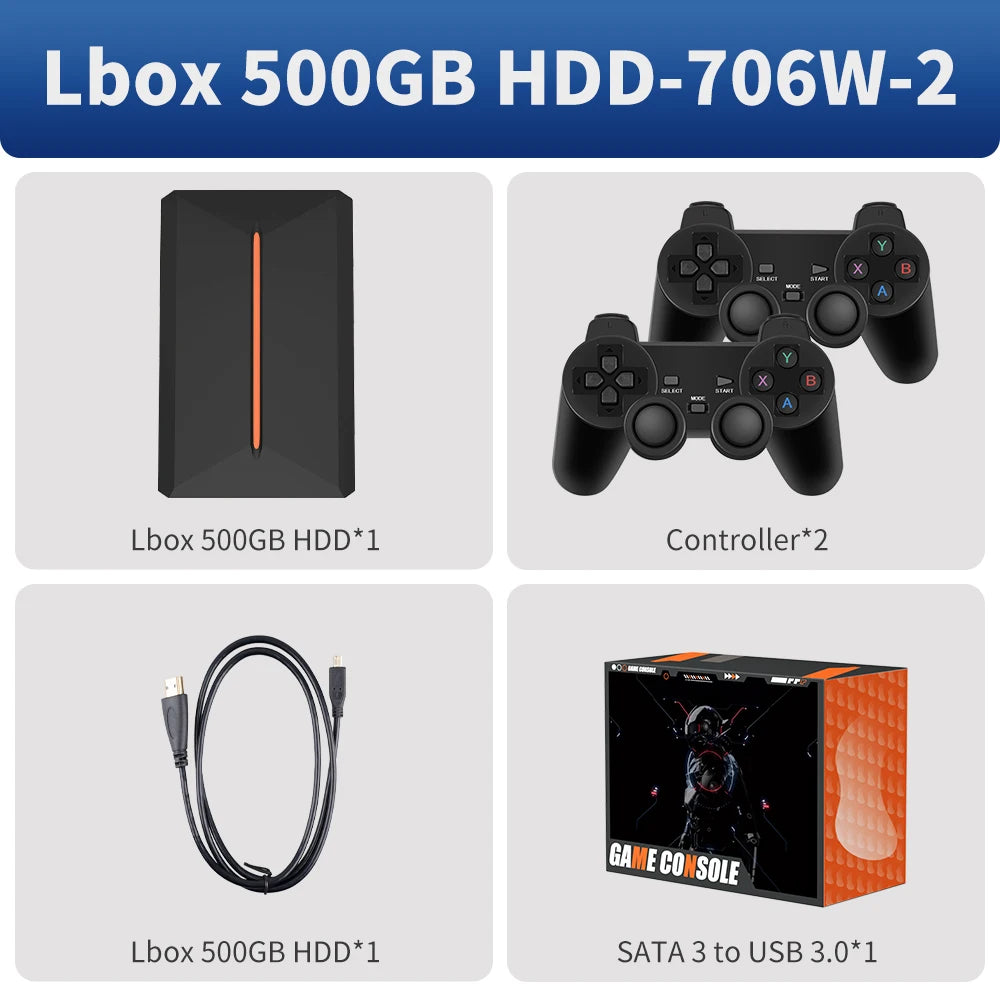 Launchbox 500GB Gaming Hard Drive for PS4 PS3 PS2 Wii Switch Gamecube PC 3760 Games