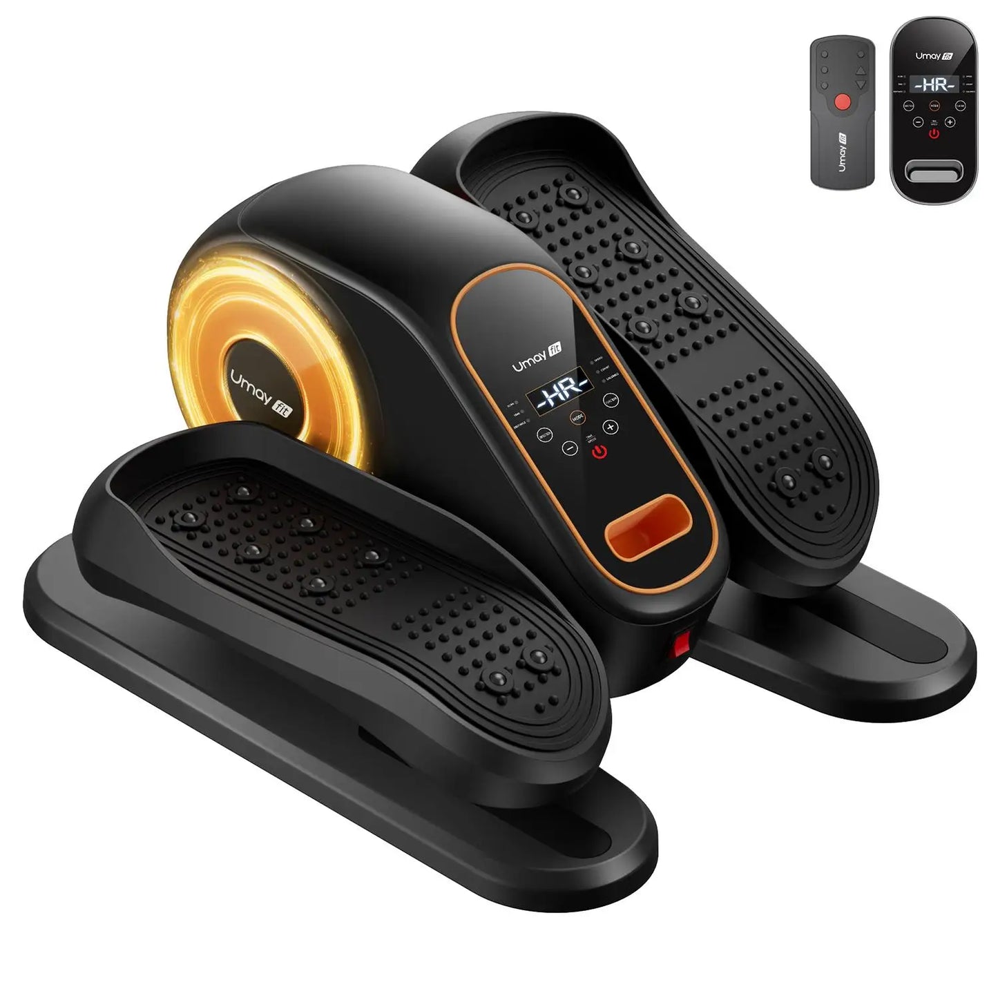 Quiet under desk elliptical machine for seniors with remote control and digital display