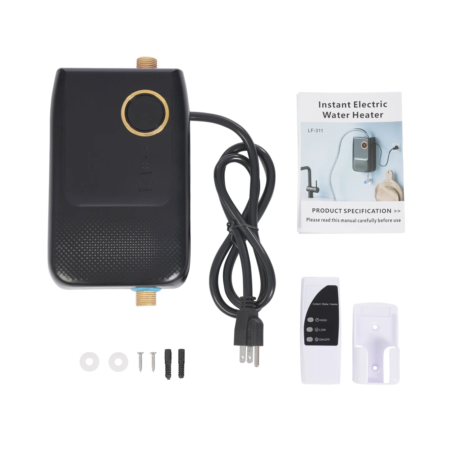 Wall Mount Instant Electric Water Heater LED Remote Touch