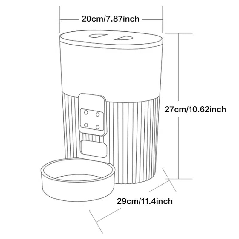 Smart Automatic Pet Feeder with WiFi Remote Control Pet Food Dispensing