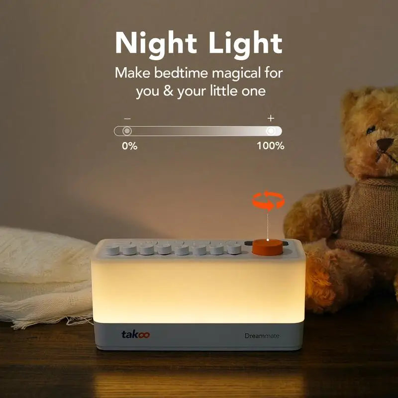 TAKOO 3-in-1 Sound Machine/Bluetooth Speaker/Night Light, DIY Mixable 7 Nature Sounds & White Noise, 11 Ambient Lights