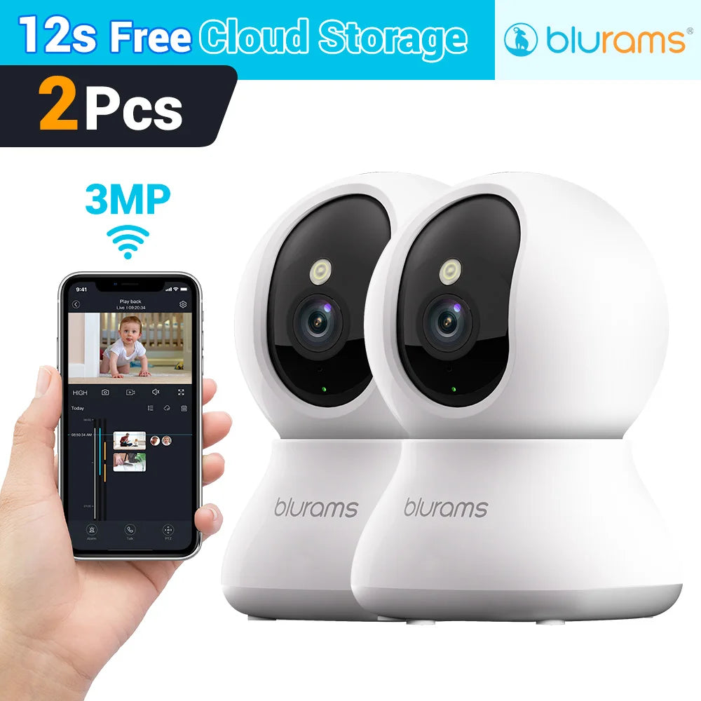 Blurams Baby Monitor 2K HD Security Camera with Motion Detection Two Way Audio and Night Vision