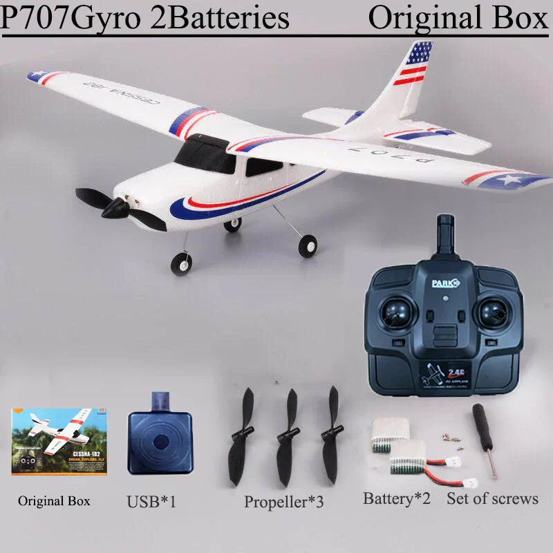 Park10 RC Airplane P707G with controller and accessories set.