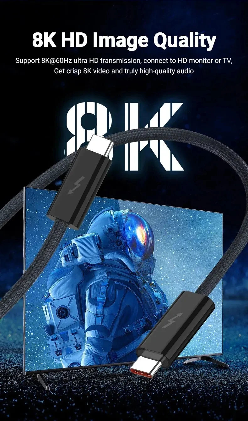 Thunderbolt 4 USB-C to USB-C Cable USB4 40Gbps 240W PD Fast Charging for MacBook Pro iPad