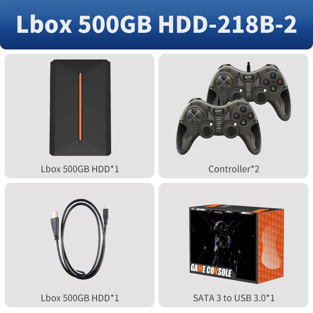 Launchbox 500GB Gaming Hard Drive for PS4 PS3 PS2 Wii Switch Gamecube PC 3760 Games