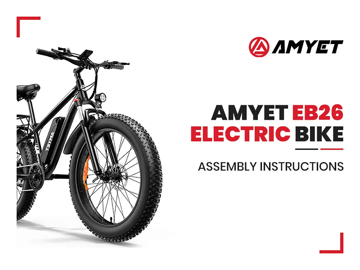 AMYET EB26 1000W Electric Bike with 26-inch fat tires and dual shock suspension.