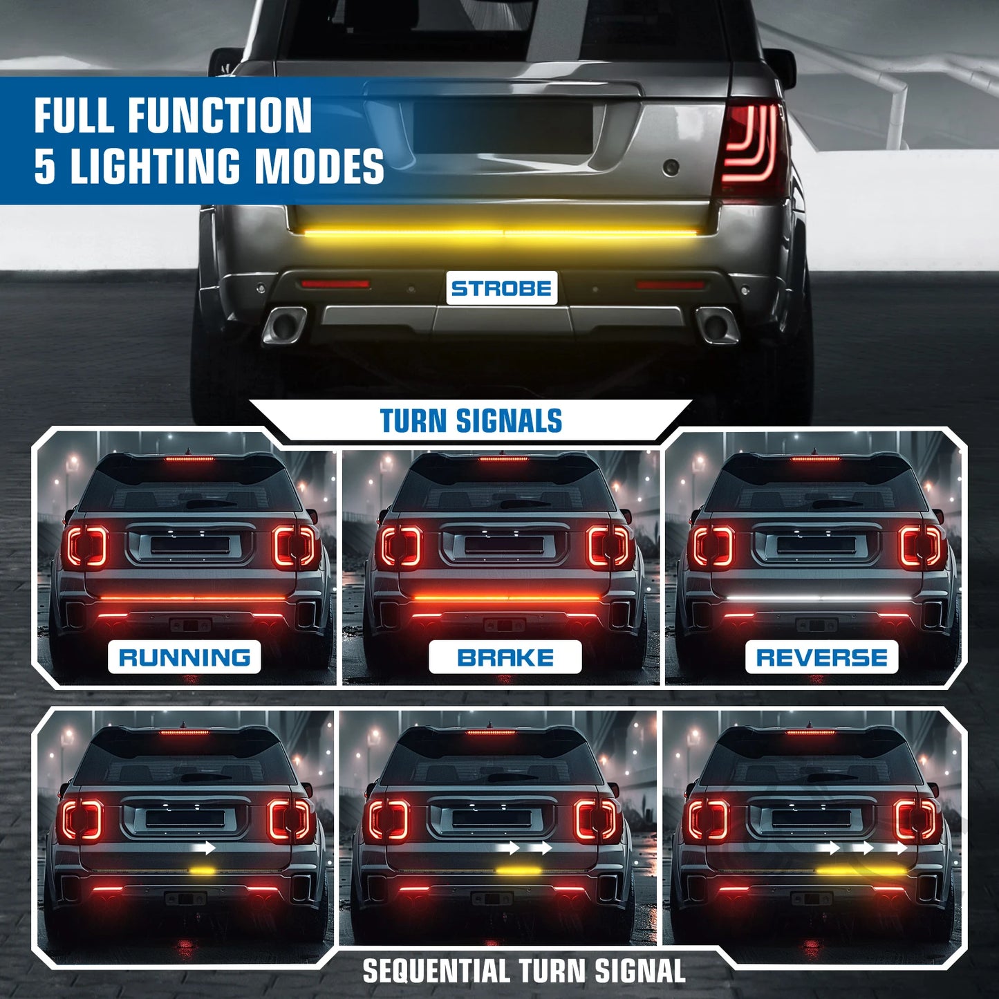 60 Inch LED Tailgate Light Bar Brake Turn Signal Strip