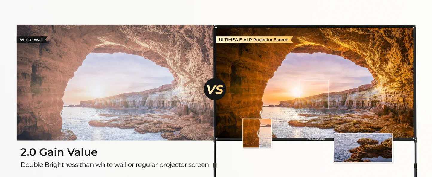 ULTIMEA EALR Projector Screen With Stand 4K HD 2.0 Gain