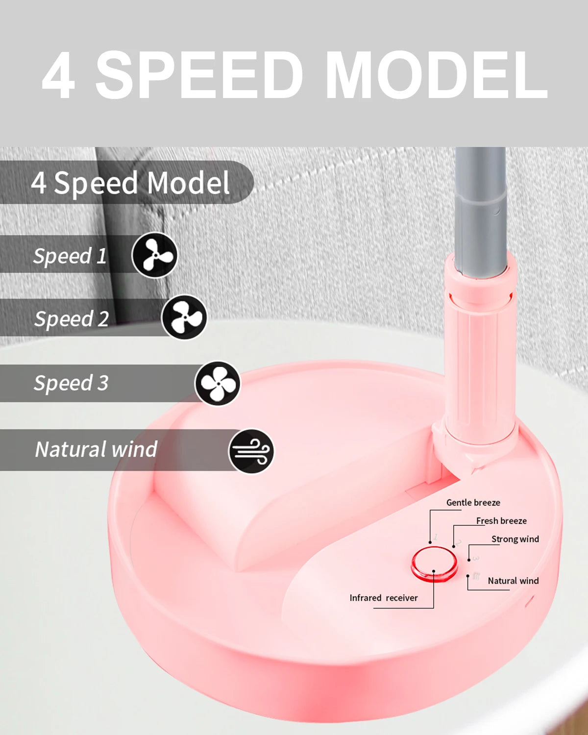 Foldable Desk and Table Fan Portable Battery Operated Adjustable Height with Remote