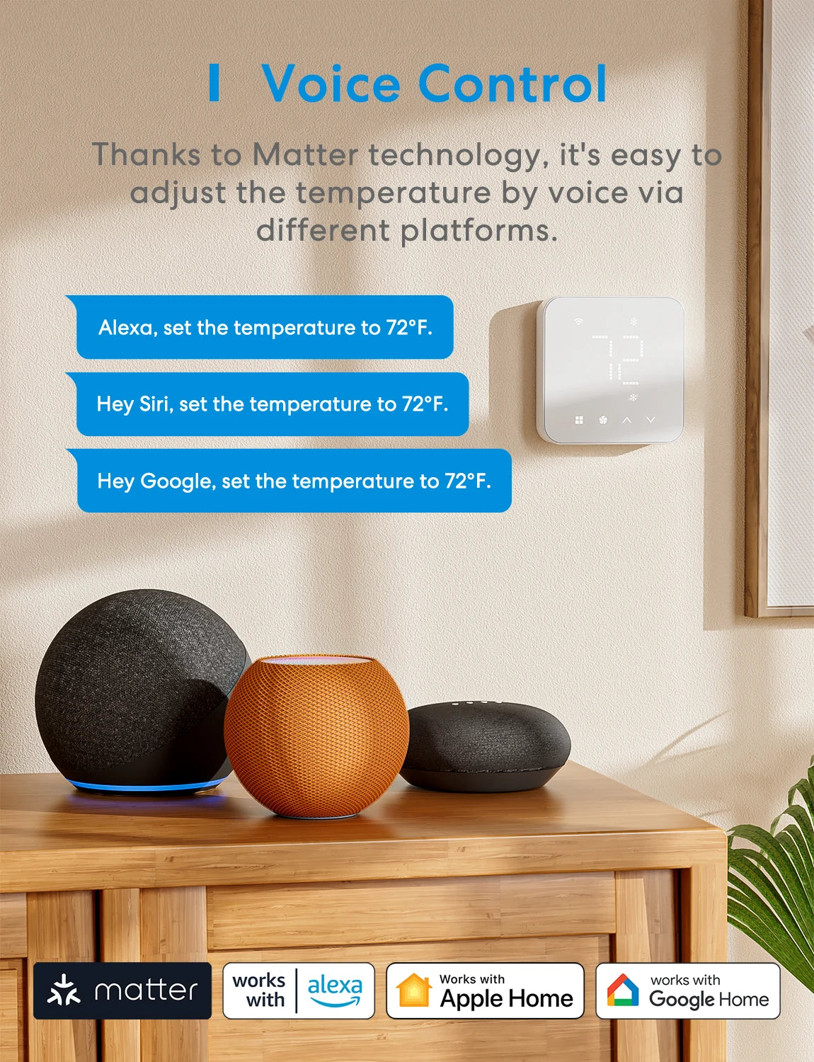 Meross Matter Smart WiFi Thermostat US