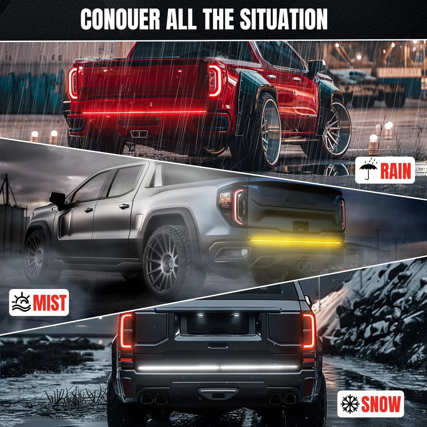 60 Inch LED Tailgate Light Bar Brake Turn Signal Strip