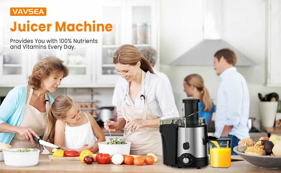 VAVSEA 600W Centrifugal Juicer Extractor with 3 Inch Feed Chute