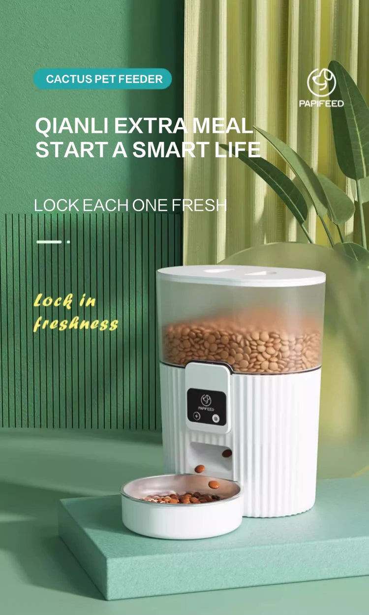 Smart Automatic Pet Feeder with WiFi Remote Control Pet Food Dispensing