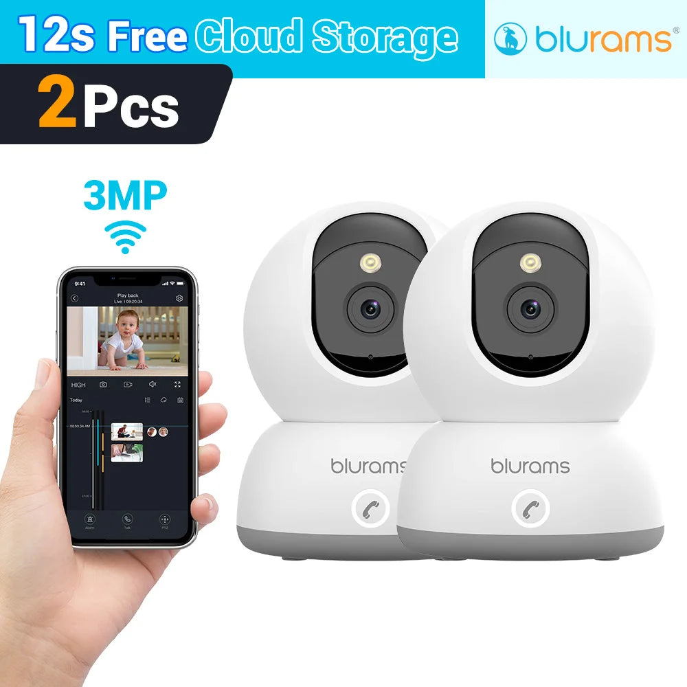 Blurams Baby Monitor 2K HD Security Camera with Motion Detection Two Way Audio and Night Vision