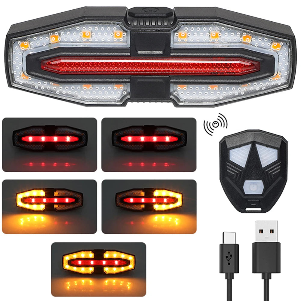 LED Bicycle Lamp Rear Signal LED Lamp Wireless USB Rechargeable MTB