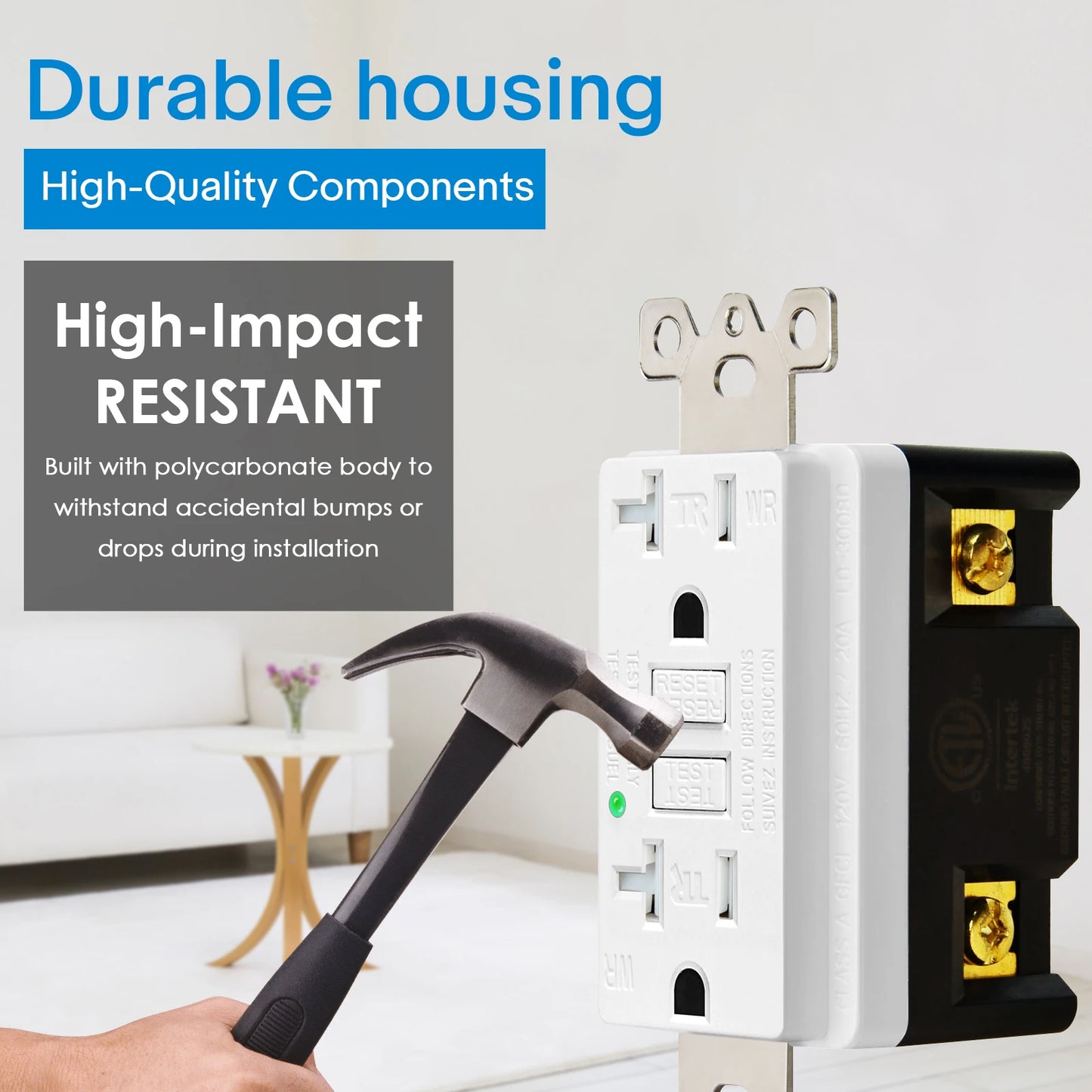 20AMP GFCI Outlet Tamper Resistant with Wallplate