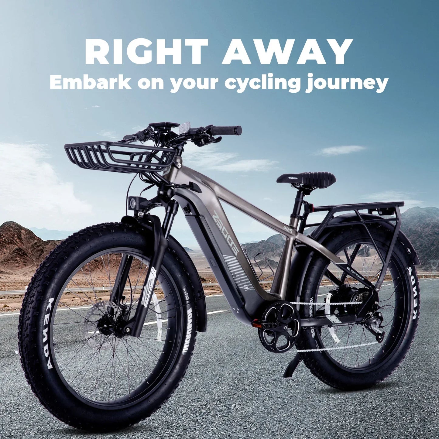 750W off-road electric bike with 26-inch fat tires and LCD display ideal for rugged terrains.
