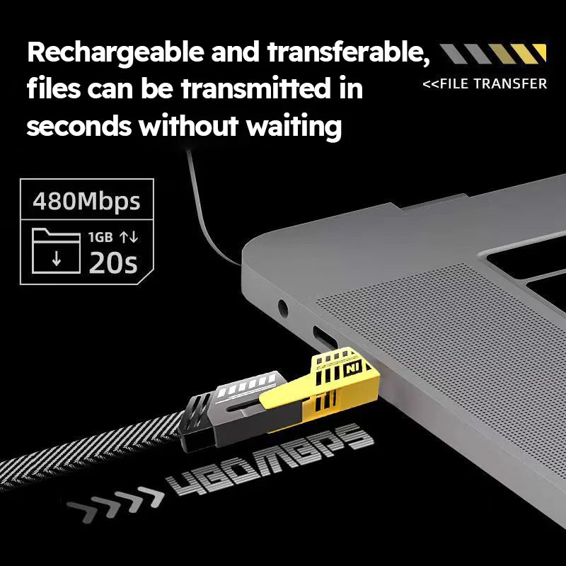 4 in 1 Fast Charging Cable USB A Type C Dual Connector Nylon Braided PD 65W 27W for iPhone/Android/Xiaomi