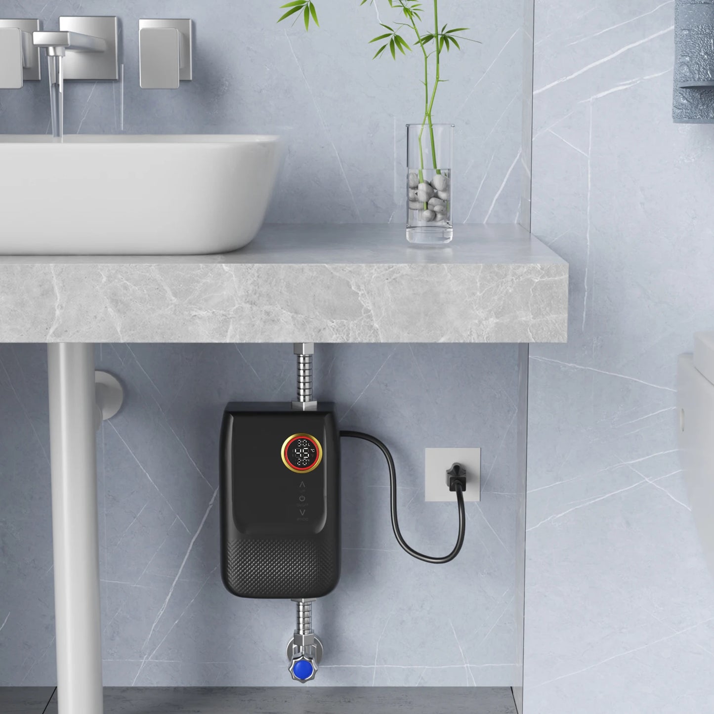 Wall Mount Instant Electric Water Heater LED Remote Touch