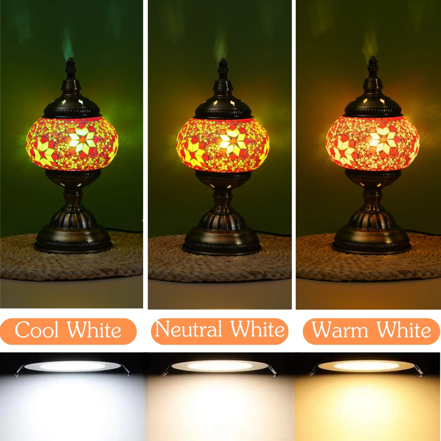 Bohemian Turkish Mosaic Table Lamp Vintage Night Light