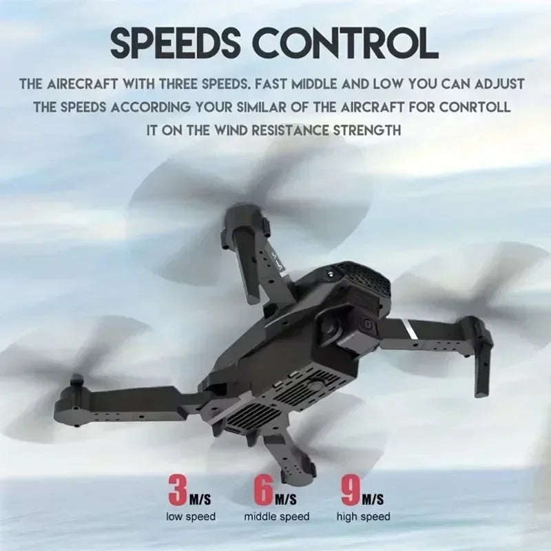 E88Pro 4K RC Drone with 3 Batteries Dual HD Camera Foldable WiFi FPV Height Hold