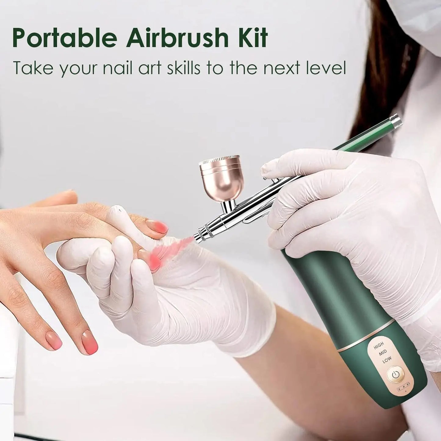 Portable Rechargeable Airbrush Kit with Compressor for Nail Art Makeup Paint