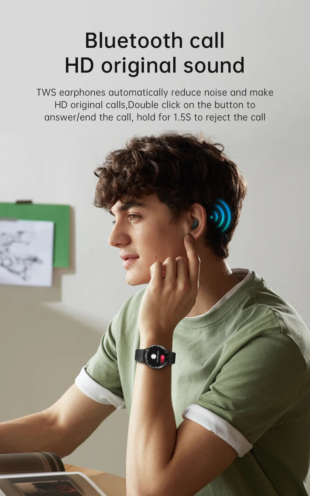 GEJIAN X10 Smartwatch with TWS Earphones 2-in-1 Bluetooth Call & Fitness Tracker