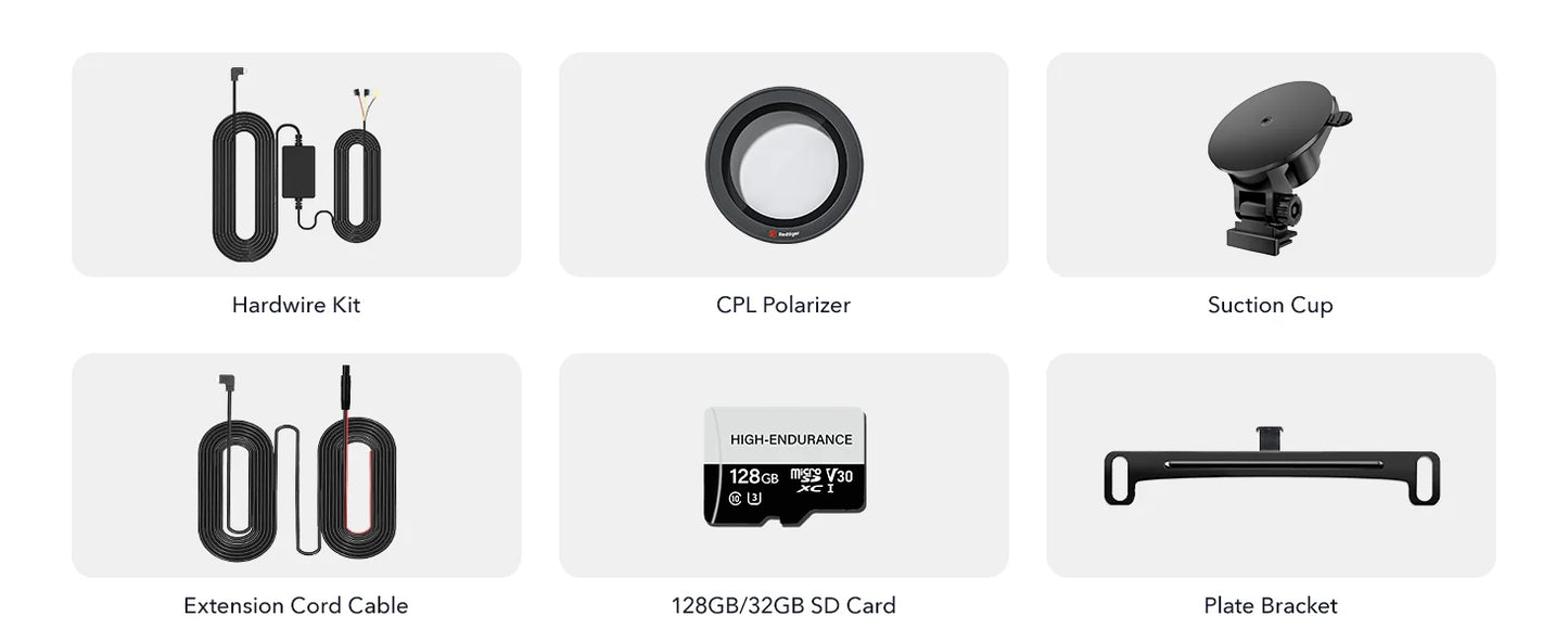 REDTIGER 4K Dash Cam Front and Rear with WiFi, GPS, and 24H Parking Mode